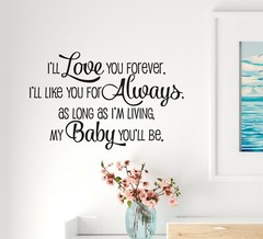 Wall Decal Love Forever Baby Family Interior Vinyl Decor Black gz534