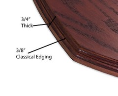 Solid Red Oak Shield Plaque, Flush Mounted, Satin Mahogany Stain, Trophy Mount