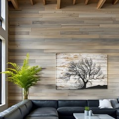 sechars – Rustic Farmhouse Decor Wall Art Rural Tree Picture Canvas Print Cou…