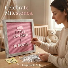 Customizable Rustic Pink Felt Letter Board – Perfect for Home & Office Decor