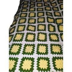 Vintage granny square afghanHand crocheted blanket1970s 42inx62in