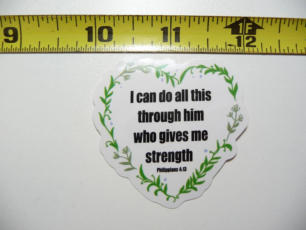 PHILIPPIANS 4:13 DO ALL GIVES ME STRENGTH SMALL STICKER DECAL CHURCH CHRISTIAN