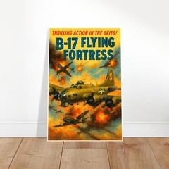 B-17 FLYING FORTRESS BOMBER POSTER – THRILLING ACTION – FREE SHIPPING