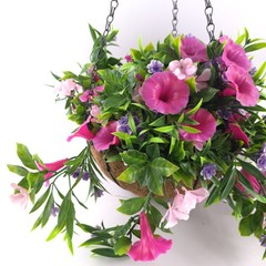 Wicker Park 18″ Cascading Multicolor Petunia and Wildflower Hanging Basket