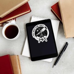 I Just Need Some Space Telescope Sticker – Cute Outdoors Decal