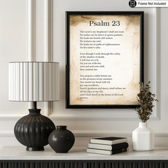 Psalm 23 Print – Bible Verse Poster – Scripture Art – Inspiring Gift for Men, Wo