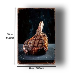 Metal Steak Sign 8×12 Inches Rustic Iron Wall Art