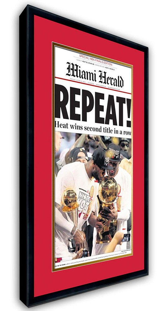 11×22 Newspaper Frame With Red and Gold Double Mat UV Acrylic and Acid Free