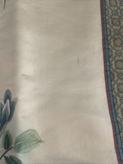 2-Silk Chinese Embroidered Tapestry Panels 43”x17” Rooster/Hen some wear