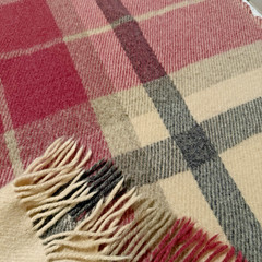 100 % Wool Blanket Throw Pink Gray Beige Alafoss Of Iceland 44” x 70”