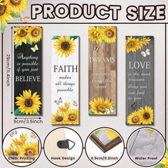 4 Pcs Sunflower Wall Decor Inspirational Sunflower Kitchen Decor and Accessories