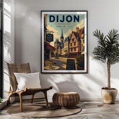Dijon Travel Poster Print, Wall Decor