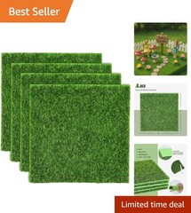 Versatile 6″x6″ Artificial Moss for Miniature Gardens – 4 Pieces Included