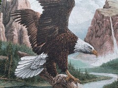Linda Picken Freedom American Bald Eagle Vintage Tapestry Afghan Throw Blanket
