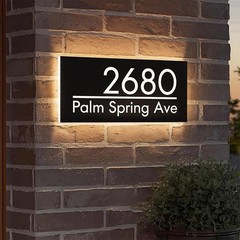 Personalized Modern LED Address Sign Custom House Number Plaque