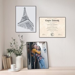 8.5×11 Front Loading Document Picture Frame, Black, Set of 3
