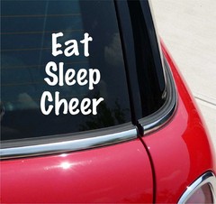 EAT SLEEP CHEER DECAL STICKER CHEERLEADER SCHOOL COLLEGE GIRL GAME CAR TRUCK