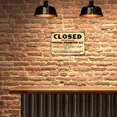 Closed Prohibition Vintage Retro Reproduction Gift 8×12 Metal Sign 108120067026
