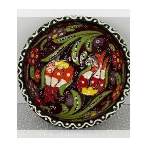 Authentic hand-painted Turkish ceramic bowl decorative trinket dish ring holder