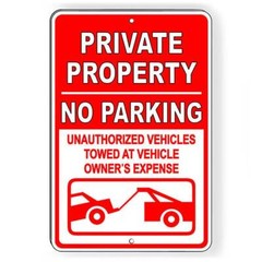 Private property no parking vehicles towed Sign / Decal pp007 / Magnetic Sign