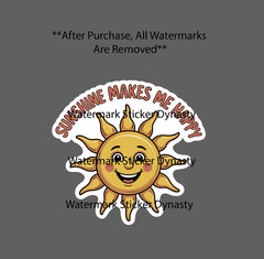 Sunshine Makes Me Happy Sticker Waterproof Decal Sun Outdoor Travel Gift NEW