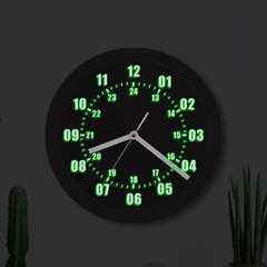 Military Time 12/24 Hours Display Wall Clock Watch Style with LED Backlight