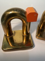 Chase Brass Elephant Bookends Walter Von Nessen Art Deco Gold Vintage Pair,READ