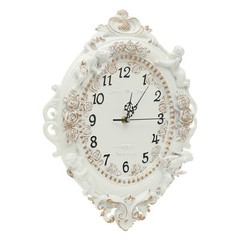 Rustic Wall Clock Decor,European Style Resin Battery Operated Silent Clock