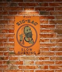 NEW 420 Zig-Zag Slow Burning Vintage Stlye Metal Sign Orange Garage Smoke Room