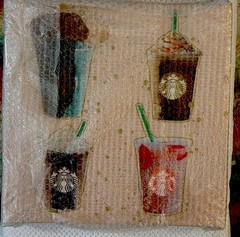 Starbucks Inspired Frappuccino Wall Art Canvas Coffee Bar Decor 14×14 Framed