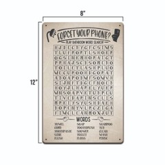 FUNNY BATHROOM SIGN WORD SEARCH 8″ X 12″ ALUMINUM METAL SIGN MADE IN THE USA