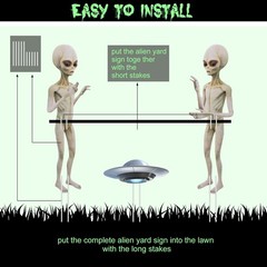 Gerrii 5 Pieces Halloween Yard Sign Full Body Large Alien Outdoor light brown