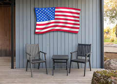 Waving American Flag Sign – Metal Outdoor Sign – Patriotic Porch Sign Farmhouse
