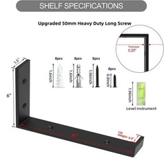 Shelf Bracket, Heavy Duty Floating Shelf Brackets 10-Inch Long, 4-Pack Bracke…
