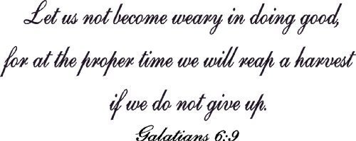Galatians 6:9, Vinyl Wall Art, Not Grow Weary Doing Good, Reap Harvest Time