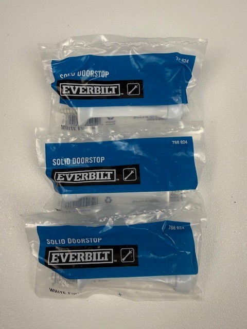 Everbilt Solid Doorstop White Finish 788 824 – Lot of 3 – NEW