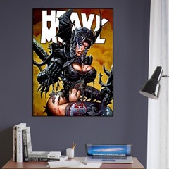 SIMON BISLEY HEAVY METAL POSTER WARRIOR WOMAN V33#4 COVER WITH GOTHIC ARMOR
