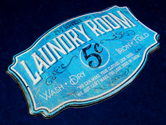 LAUNDRY ROOM -*US MADE*- Die-Cut Embossed Metal Sign – Utility Room Wall Décor