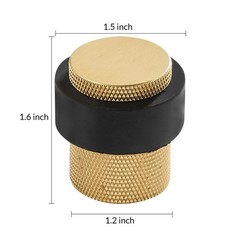 1-1/2 Inch Long Heavy Duty Cylindrical Floor Mounted Brass Door Stopper Holde…