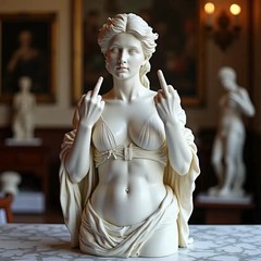 Middle Finger Statue Vienna Goddess Resin Figurine for Home Office Desk Decor Fu