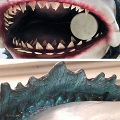 Resin Shark Head Wall Sculpture Decoration Scary Shark Head Ornament for Wall