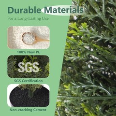 2 Pack 4ft Artificial Cedar Topiary Trees 48in UV Rated Potted Fake Cypress