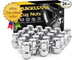 24pcs M14x1.5 F150 Lug Nuts, Chrome OEM Style Replacement for 2015-2024