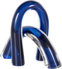Glass Abstract Decorative Sculpture Swirl Home Decor Statue with Clear Base, Acc