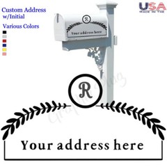 Custom Mailbox Address Vinyl Decal Sticker Monogram Numbers Letters House