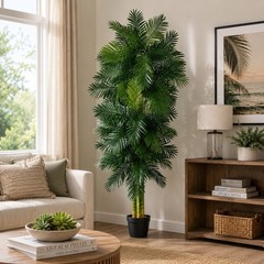 10’ Artificial Tropical Triple Golden Cane Palm Tree (Real Touch). Retail $369