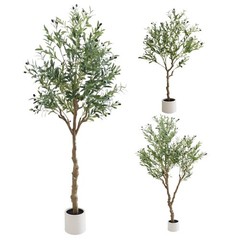 Artificial Olive Tree 5/6/7FT Tall Fake Plants with White Pot for Home Office
