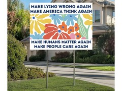 Make Lying Wrong Again Yard Sign Resist Political Protest Double S
