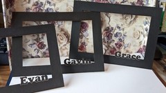 Black Wood Photo Picture Frame and Personalized Photo Picture Mat