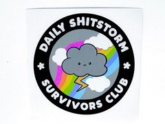 Daily Shitstorm Survivors Club Sticker Funny Humor Quote Colorful Phone Tablet
